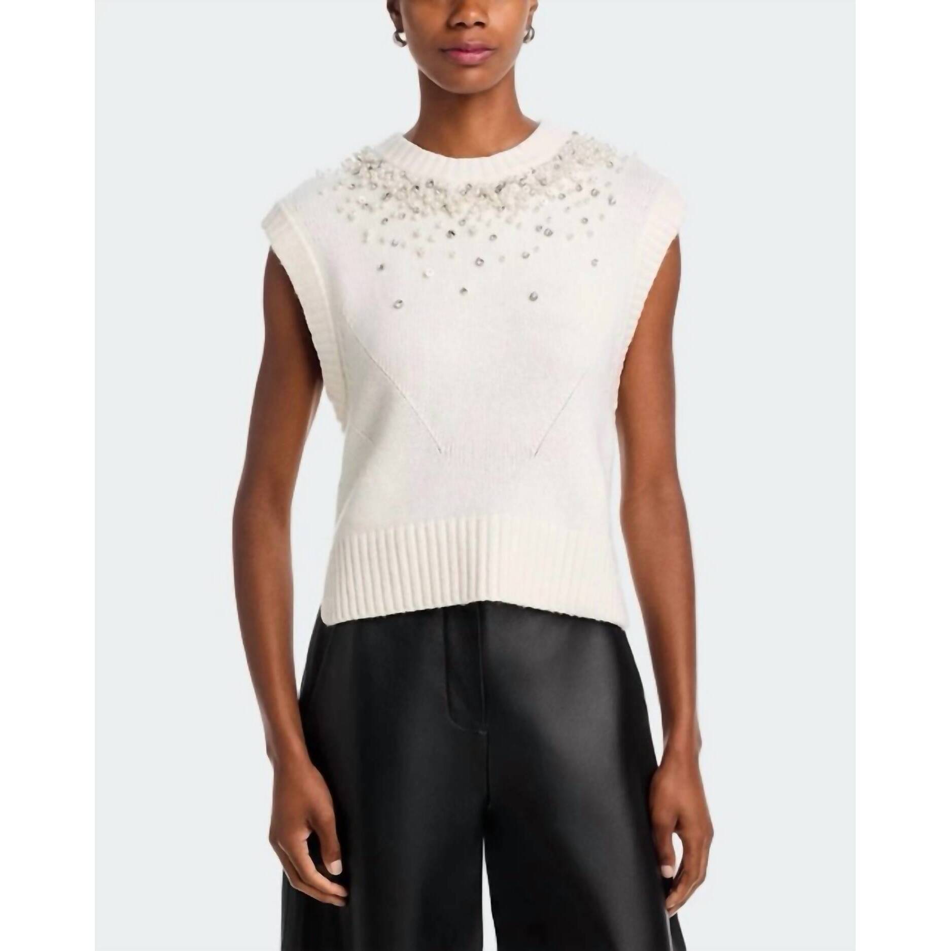 New Simkhai Candra Wool-Blend Sweater Vest In Ivory